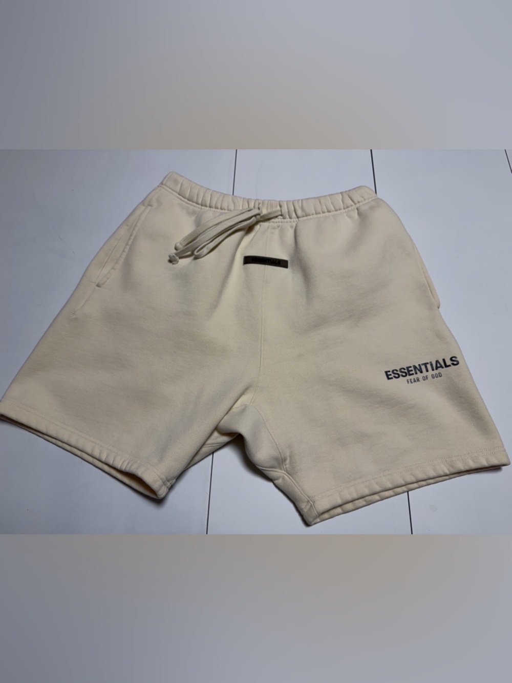 ESSENTIALS Men’s Cream Athletic Sweat Shorts